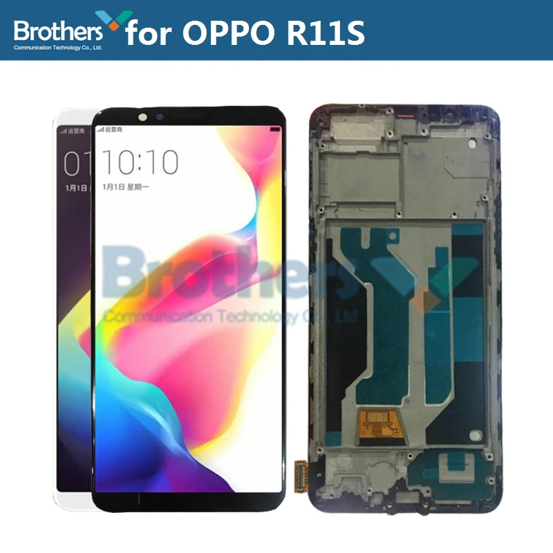 Купи ЖК-дисплей с рамкой для OPPO R11S, сенсорный экран с дигитайзером в сборе, оригинальная запасная часть для телефона за 1,643 рублей в магазине AliExpress