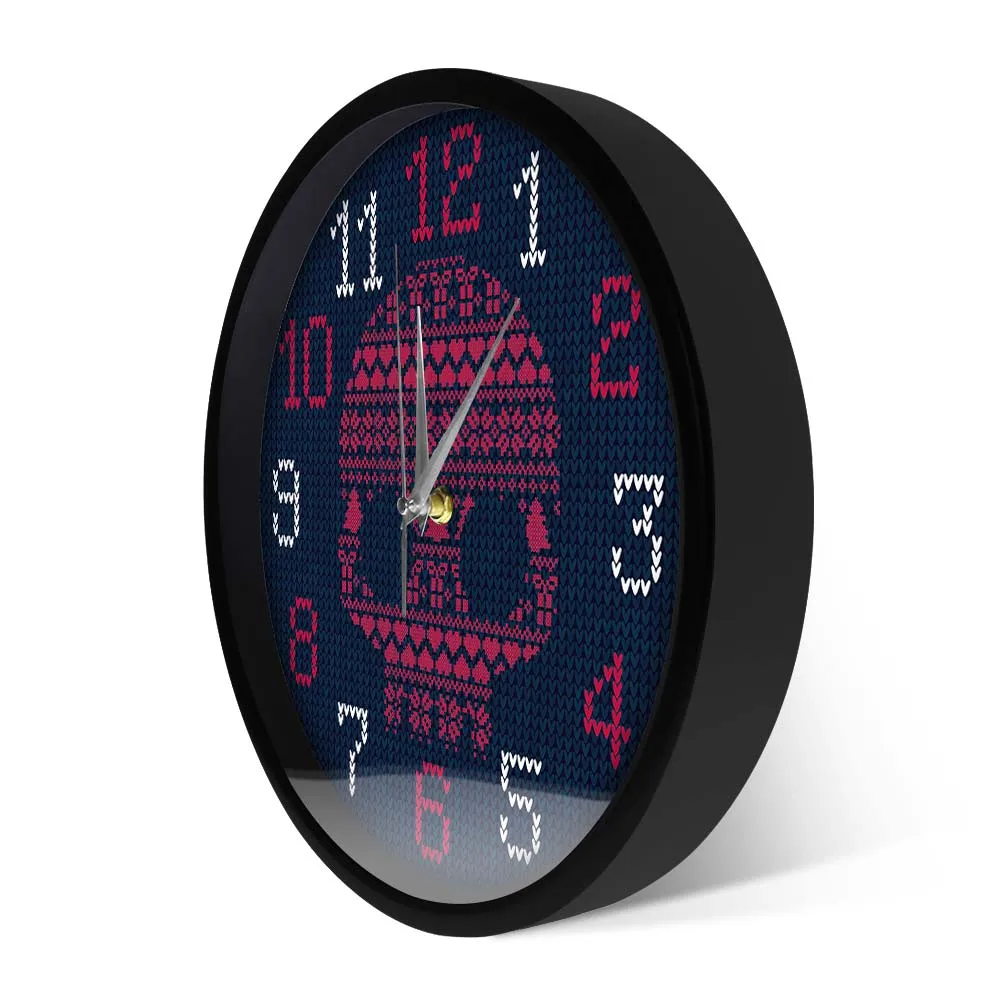 Скандинавский норвежский стиль настенные часы с черепом зимние вязаные