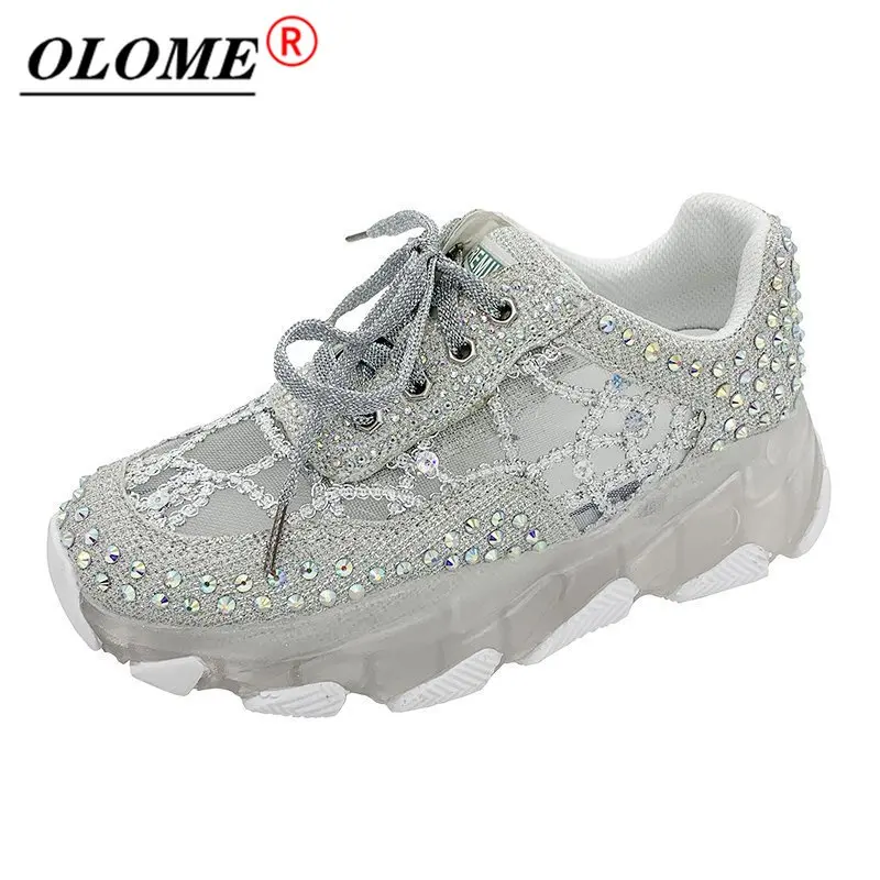 

Women's Sequined Sneakers Thick Crust Thick Crust Thick Crust Vulcanized Shoes Breathable Casual Fashion Wild Hot Models 2021