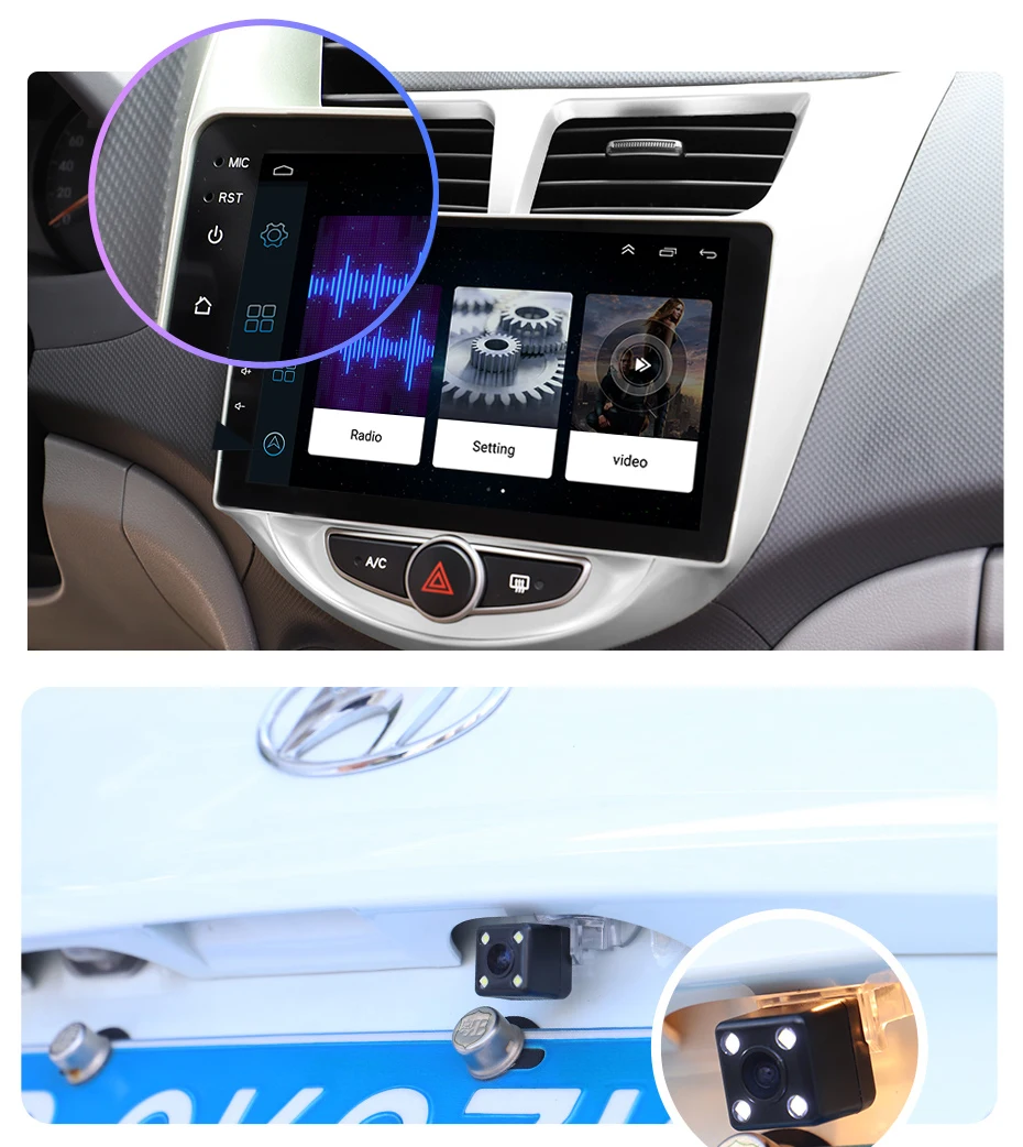 Автомагнитола 2DIN с Android 9 &quotстереомультимедиаплеером навигацией и GPS для solaris Hyundai