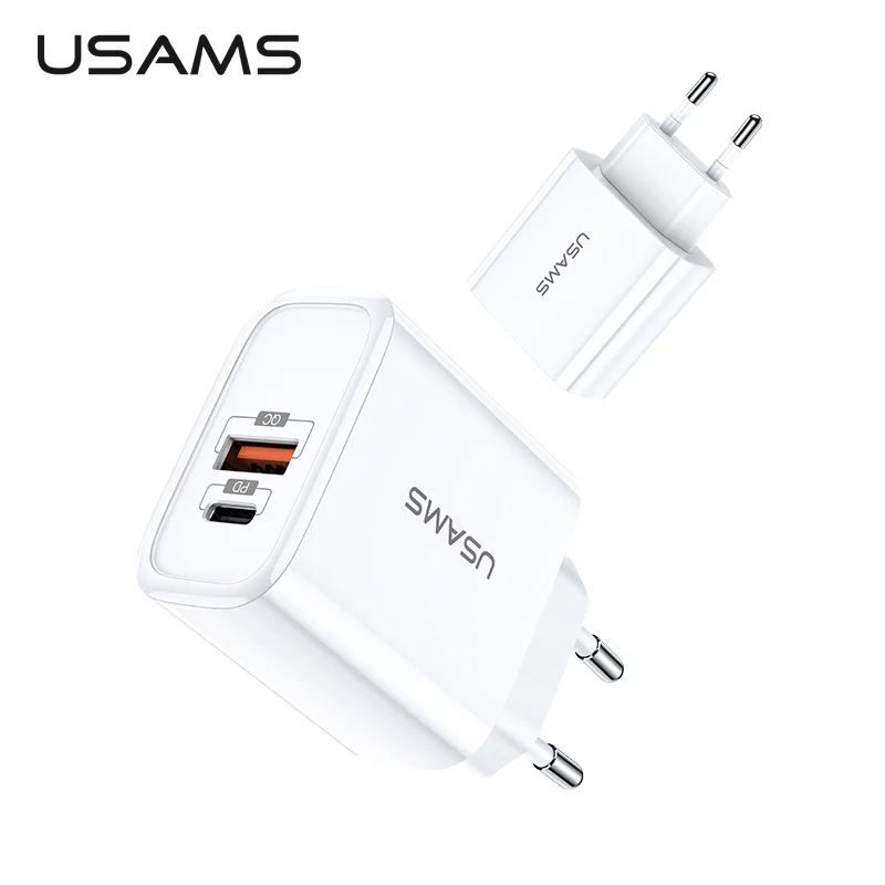 QC3.0 PD3.0 быстрое зарядное устройство USAMS USB для iPhone X ЕС США штекер мобильного
