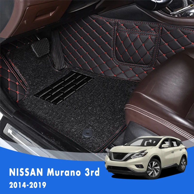 For NISSAN Murano 3rd 2019 2018 2017 2016 2015 2014 Luxury Double Layer Wire Loop Car Floor Mats Auto Carpets Automobiles Rugs
