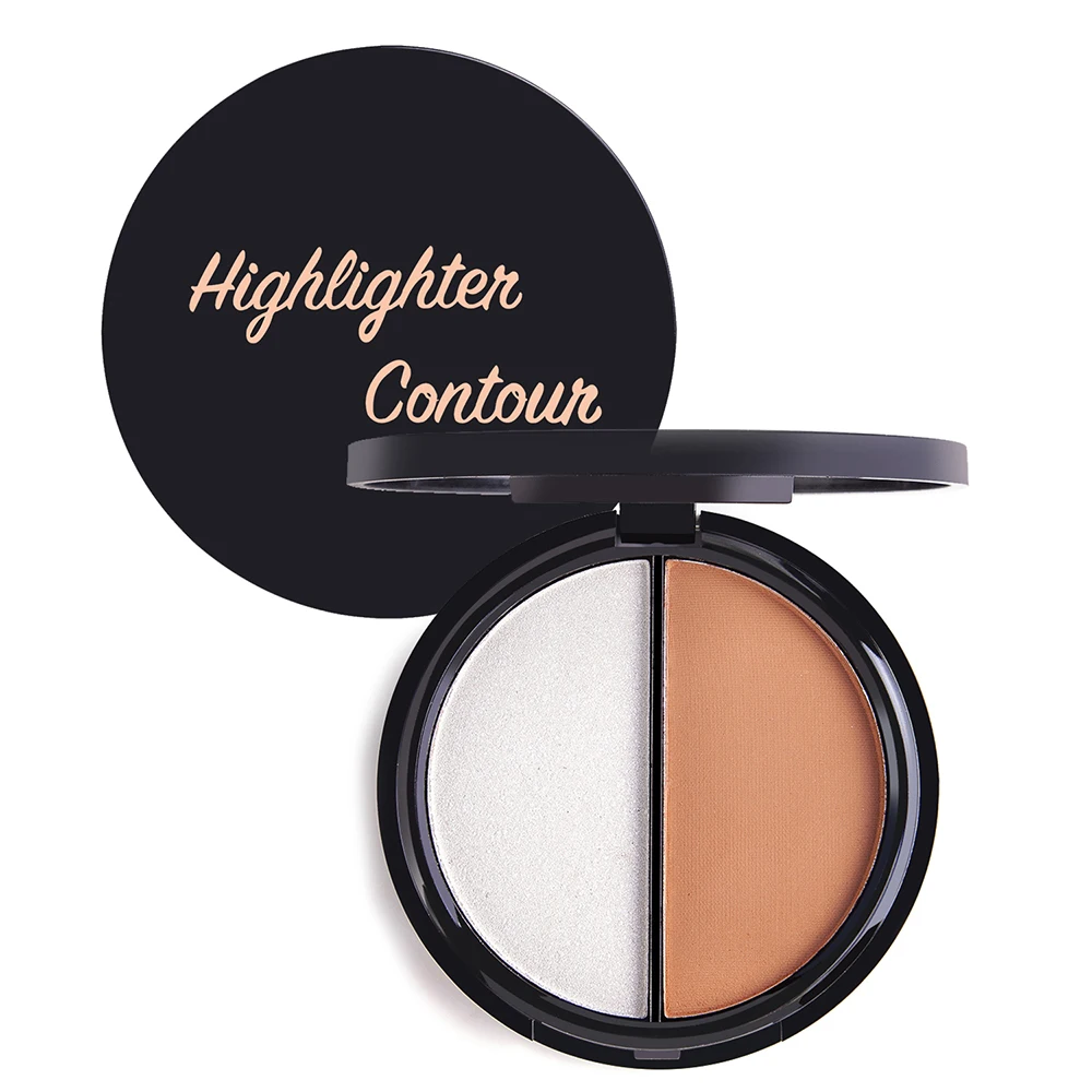 2 Colors Face Pressed Powder Brighten Highlighter Contour Repair Smooth finish concealer setting powder natural | Красота и здоровье