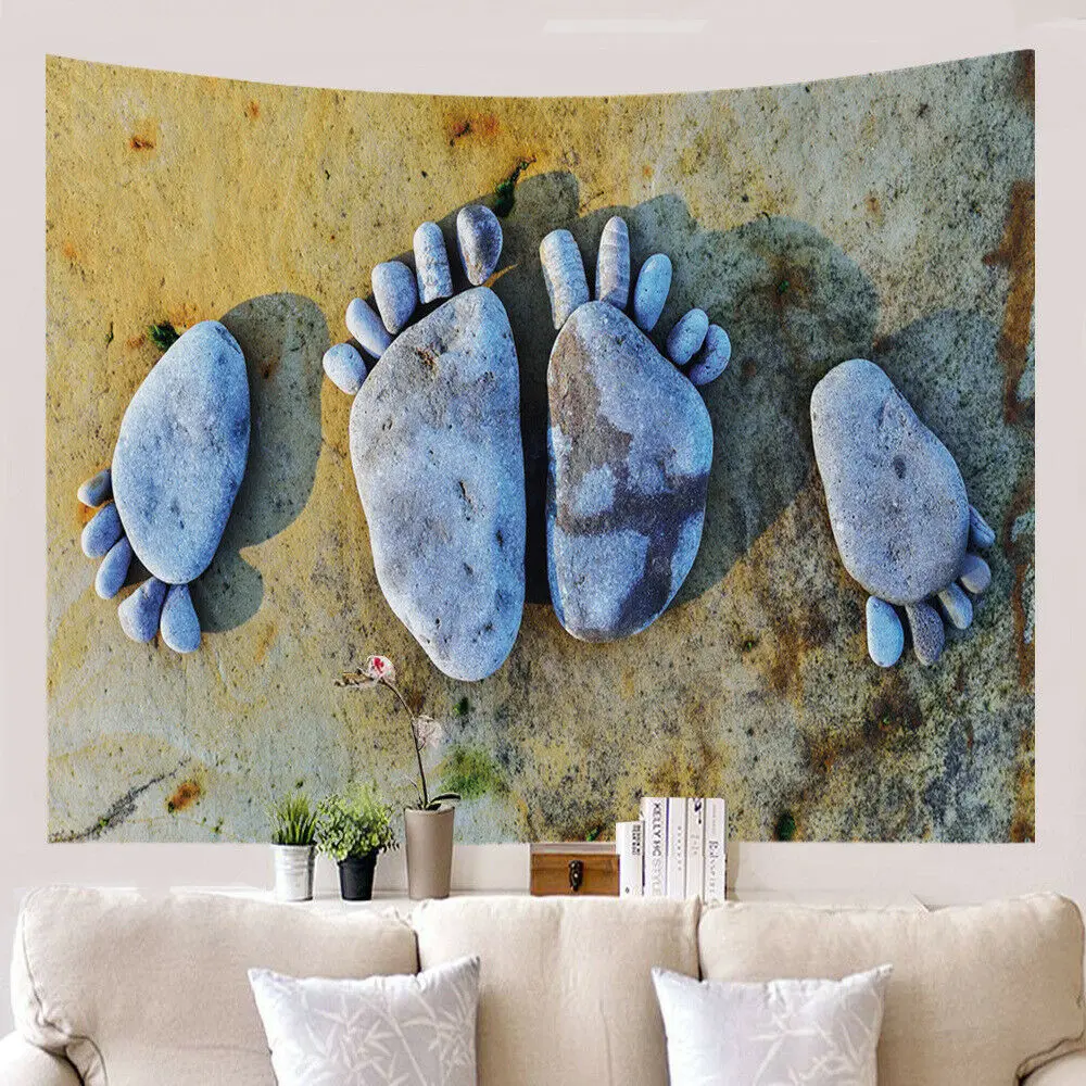 

Потрясающие пляжные гальки следы гобелен настенное покрытие висячая фоновая ткань