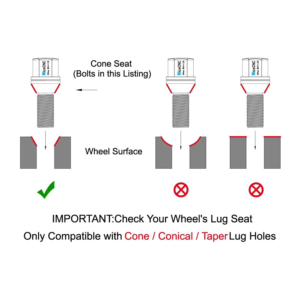 H2CNC 20 шт. титановые серебряные Автомобильные Колесные наконечники болты 14*1 25