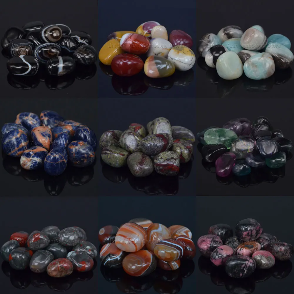 200g Natural Tumbled Gemstone Mixed Stones Supplies for Quartz Crystal Reiki Healing Wicca Energy Fish Tank Aquarium - Цена: 1369.52