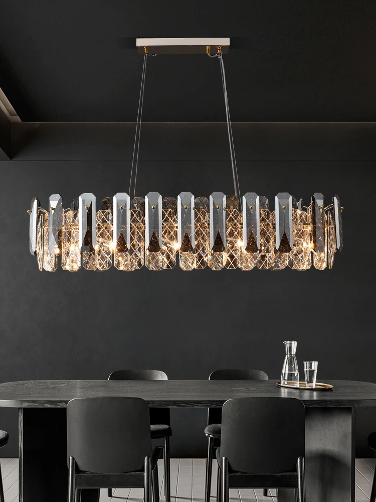 

Light luxury post-modern living room bar dining room chandelier home creative long chandelier