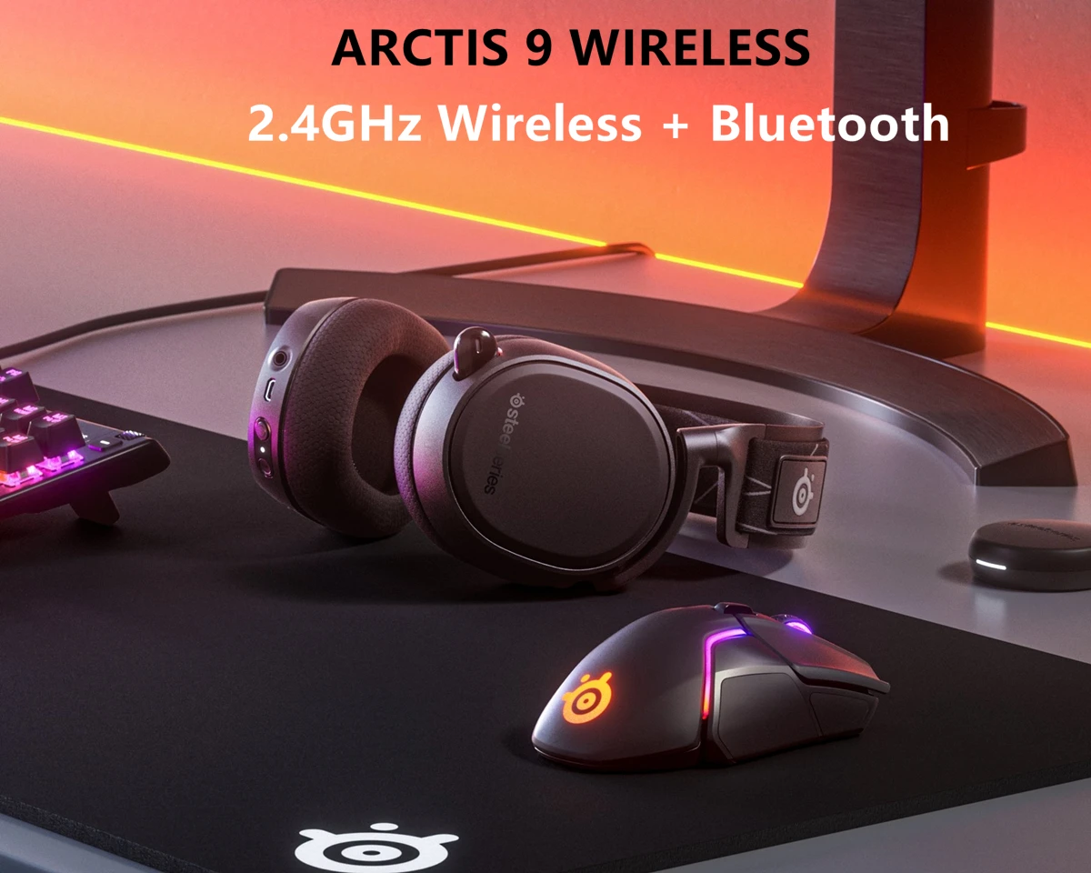 Беспроводная гарнитура SteelSeries Arctic 9 2 4 ГГц + Bluetooth E-games 7 1 Наушники | Электроника