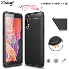 Carbon Fiber Cover For Samsung Galaxy XCover 5 Case Rubber Silicone Back Case For Samsung XCover 5 Case For Samsung X Cover 5