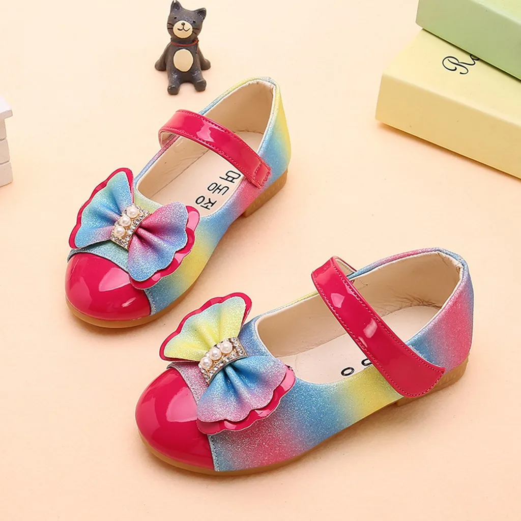 Kids Shoes For Girls Shoes Children Kids Casuals Shoe Baby Girl Pearl Bowknot Bling Single Princess Casual Shoes Zapatillas Nino