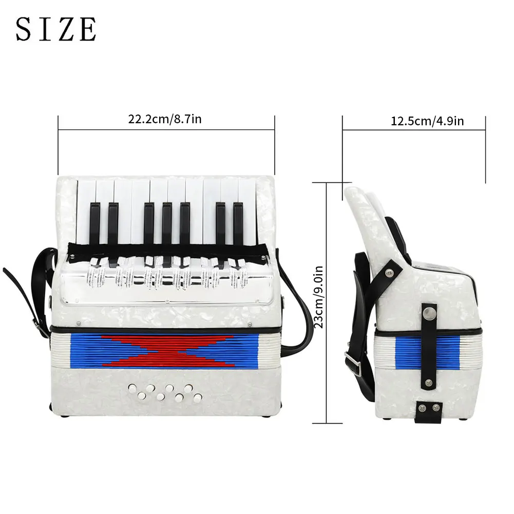 

Mini Small 17-Key 8 Bass Accordion Educational Musical Instrument Toy 2 Colors For Kids Children Amateur Beginner Christmas Gift