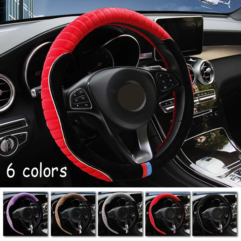 

Winter Steering Wheel Cover Accessories Plush 37-38cm Anti-Skid Comfortable