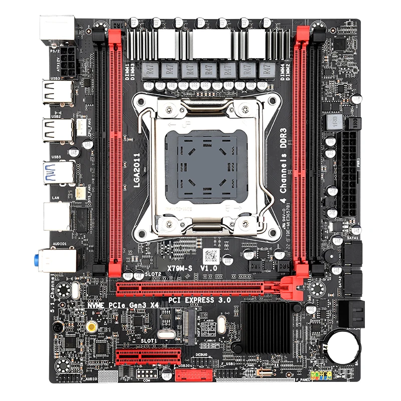 Серверная игровая материнская плата X79 LGA 2011 USB 3 0 SATA III DDR3 PCI E NVME M.2 SSD для Intel Xeon E5 V2 I7