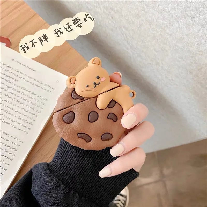 3D из мультфильма в корейском шоколадное печенье медведь Мягкий силикон наушники
