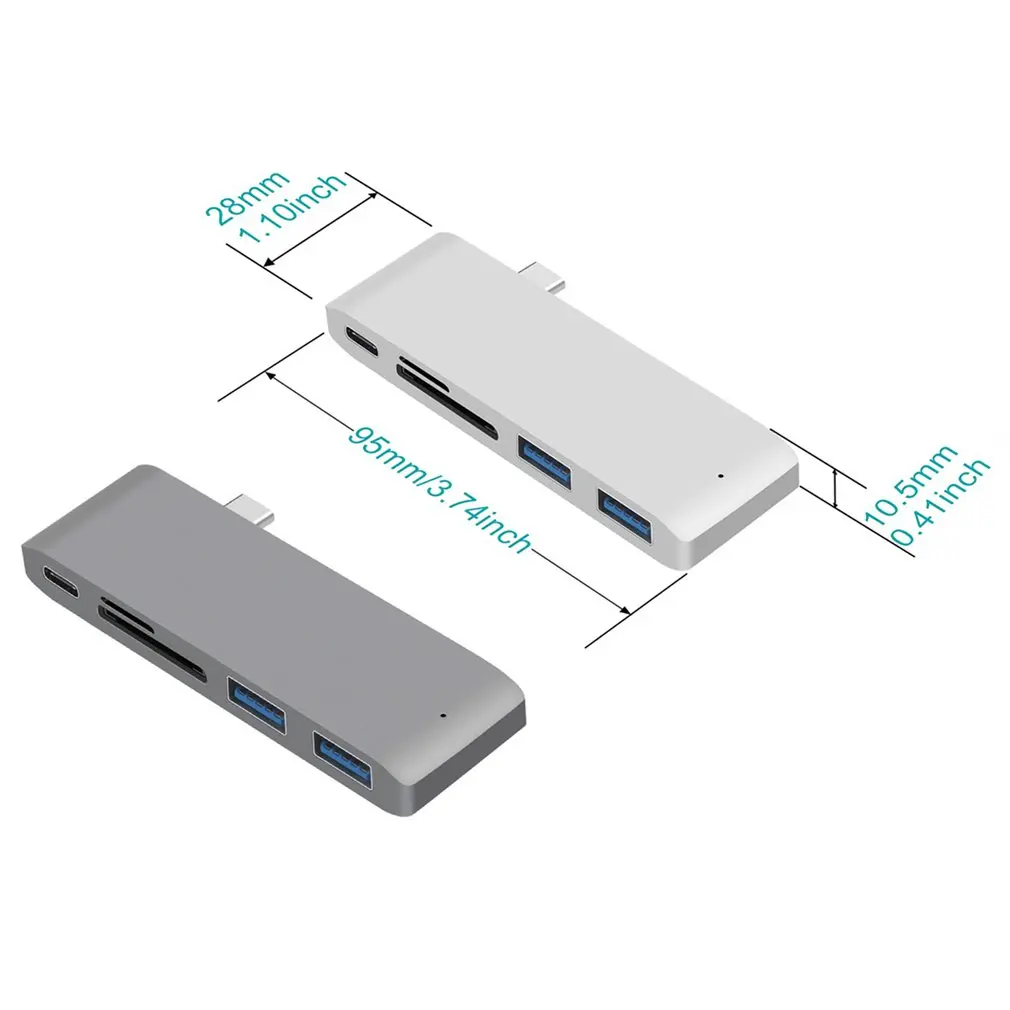 

Notebook Hub USB-C To HDMI-compatible Splitter Type-c Docking Station Card Reader USB Adapter Portable Type-cHub Docking Station