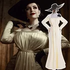 Полный комплект женского костюма Dimitrescu для косплея алцина Димитреску, женское платье злая деревня, костюм для косплея на Хэллоуин, женское платье для вечеринки