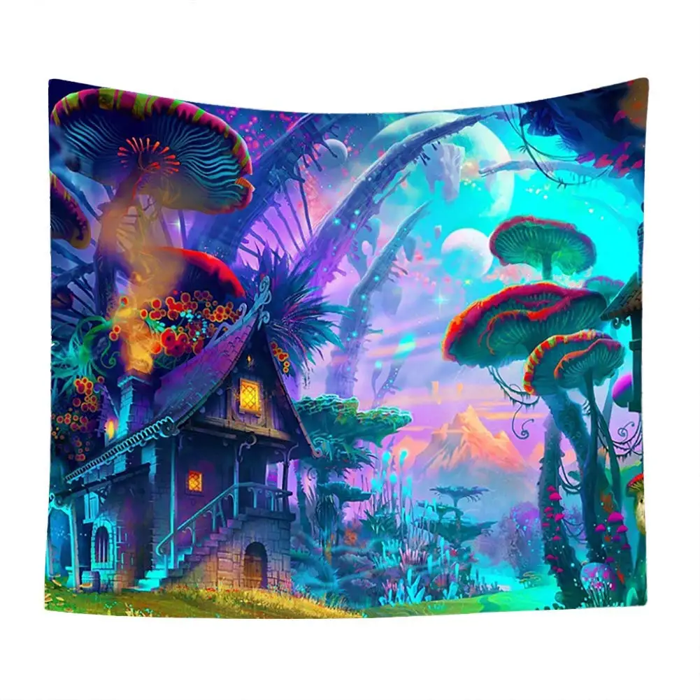 

3D Printing Fantasy Plant Magical Forest Tapestry Trippy Psychedelic Mushroom Electric Forest Art