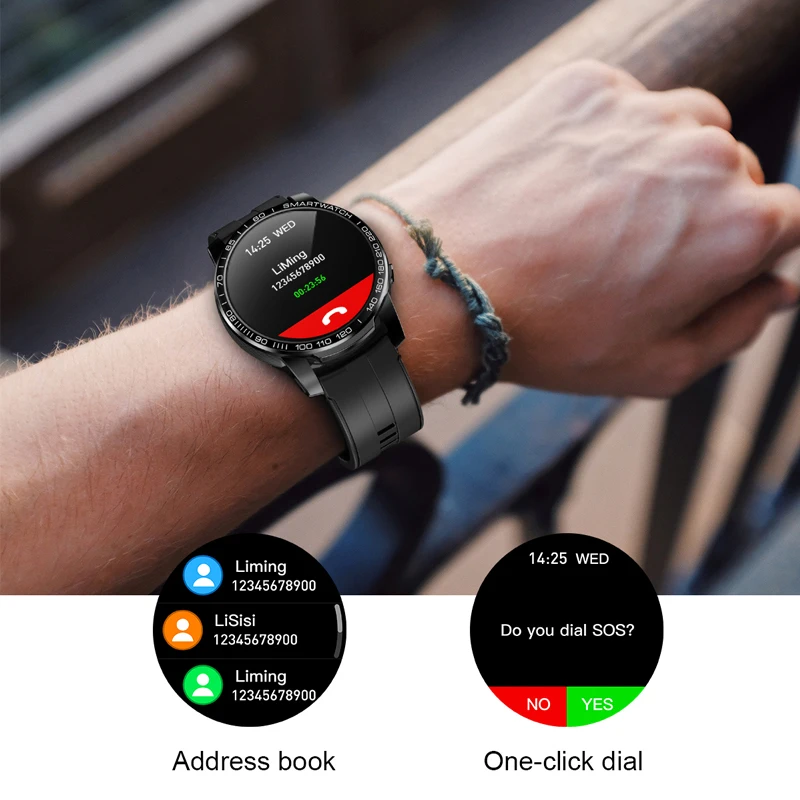 

LIGE Smart Watch Phone Full Touch Screen Sport Fitness Watch IP68 Waterproof Bluetooth Connection smartwatch Men For Android ios
