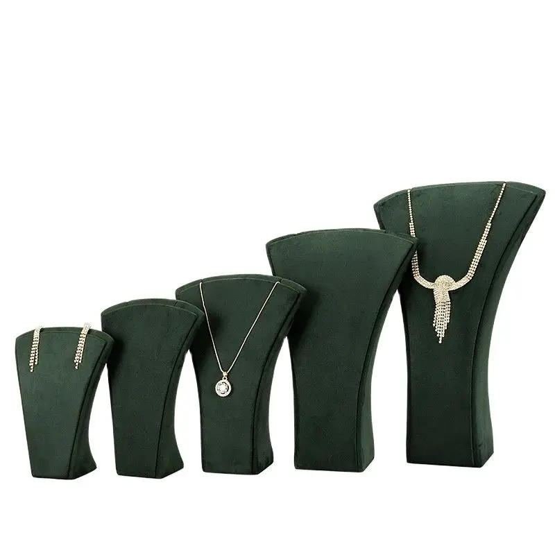 Jewelry Display Stand Necklace Storage Window Stand Factory Direct Sales Army Green Fan-shaped Jewelry Stall Push Props Stand