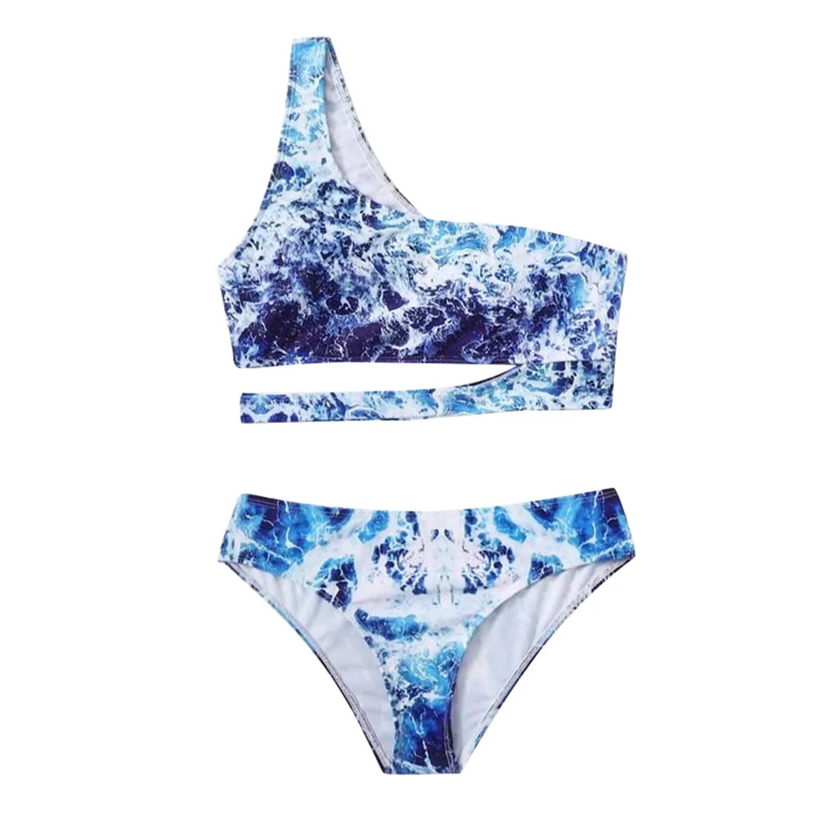 

ISHOWTIENDA Women's bathing suits Sexy Colorful Striped Tie Side Bandeau Tie Side Swimsuit BIkini Beachwear maillot de bain