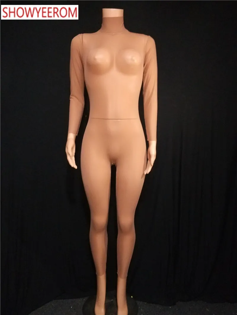 Европейская и американская модель певицы танцевальное платье телесного