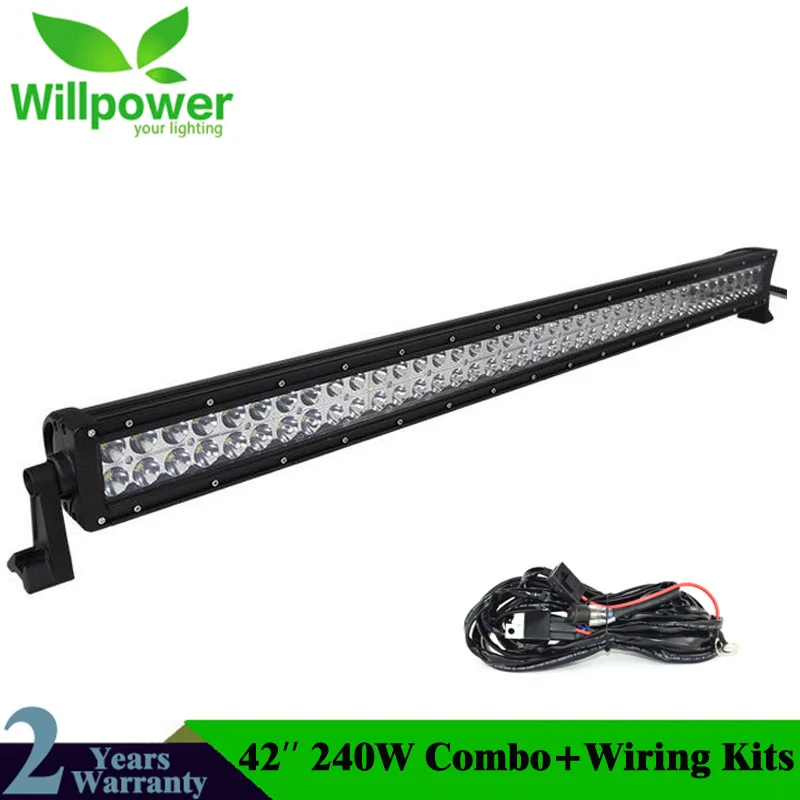 1pc with wire Высокое качество водонепроницаемый 4 шт. 240 Вт 42 дюйма 12 В внедорожный светодиодный светильник, рабочий светильник, внедорожный светильник - Цвет: 1pc with wire