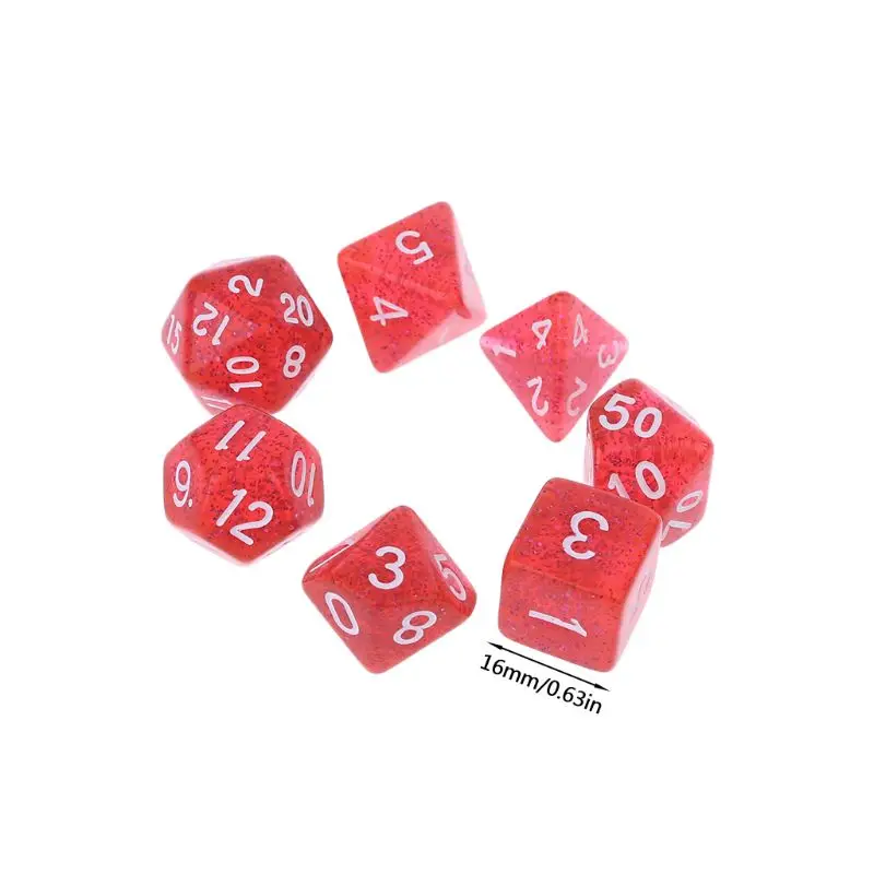 7 шт. двусторонний набор D4 D6 D8 D10 D12 D20 Dungeons & Dragon D RPG настольных игр | Игрушки и