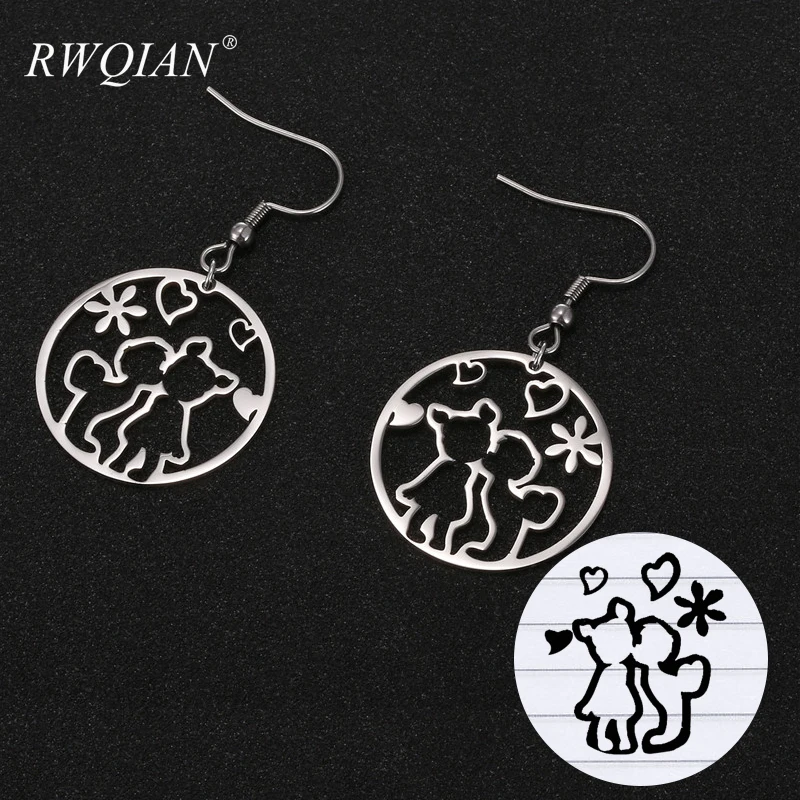 

Custom Drawing Earrings Personalized Stainless Steel Graffiti Earring Custom Your Design Logo Women Charm Bridesmai Jewelry 2020