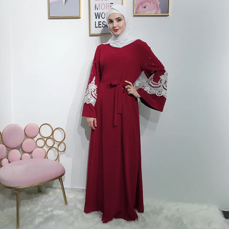 Abaya модная монохромная Женская длинная юбка в стиле Саудовской Аравии
