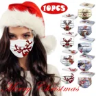 10 шт., маски для лица с принтом Merry Christmas