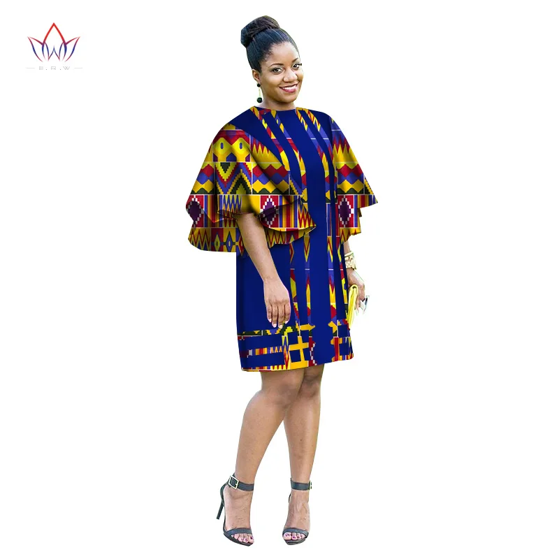 Летнее модное платье в африканском стиле для женщин платья Bazin Riche ткань с принтом