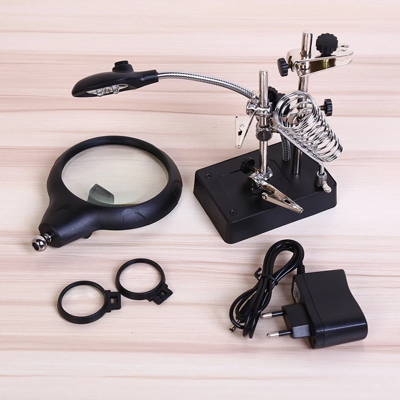 

Welding Magnifier With LED Light 2.5X7.5X10X Magnifier Auxiliary Welding Repair Magnifier Desktop Magnifier Convenient Hand Tool