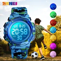 SKMEI Military Kids Sport zegarki 50M wodoodporny elektroniczny zegarek na rękę Stop Watch zegar cyfrowy zegarek dla dzieci dla chłopców dziewcząt 3