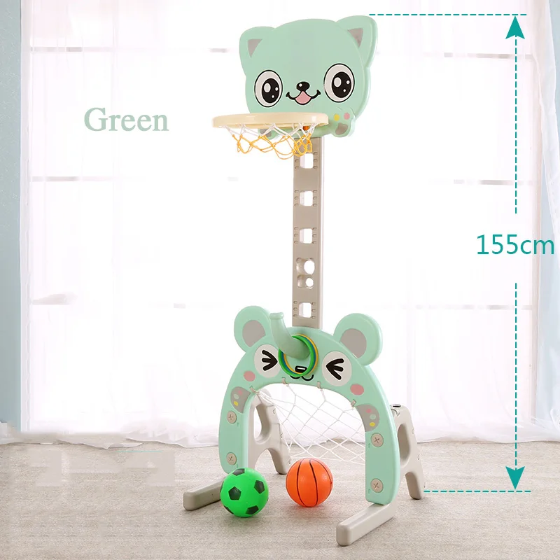 Baby Shining Toy Basketball Hoop Baby Sports Toys Basketball Stands Sports Kids Height Adjustable Kids Goal Hoop Baby Fit - Цвет: green