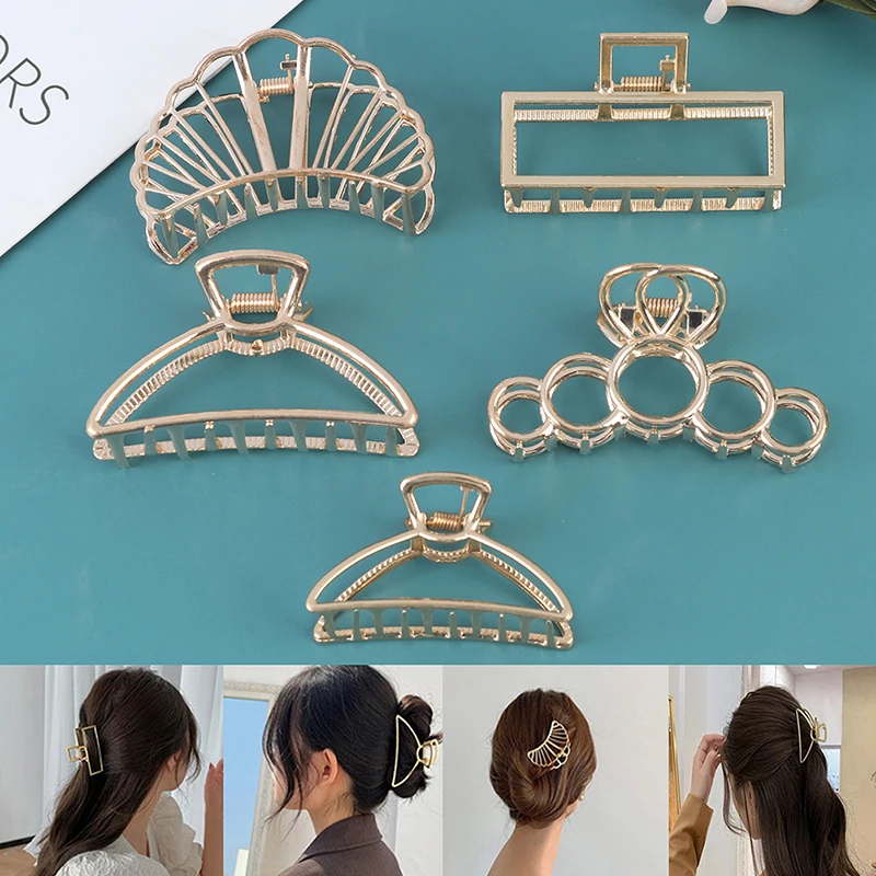 Women Hair Accessories Metal Modern Stylish Large Hair Claw Clips Hairband Simulation Pearl Crab Clamp Hairpins