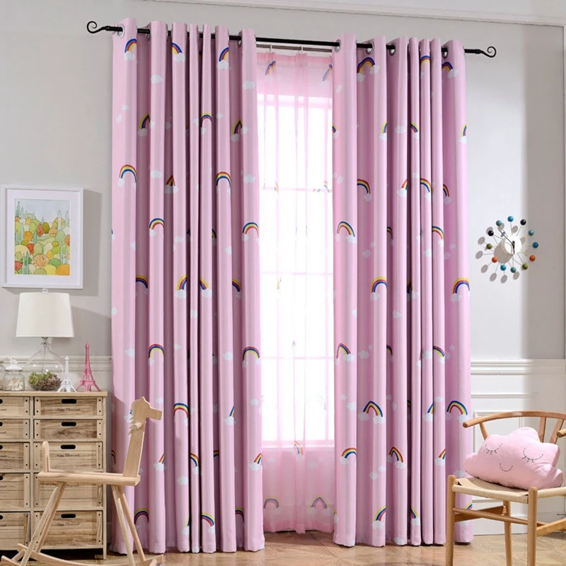 Голубого цвета с мультипликационным принтом Радуга Принт дети мальчики девочки