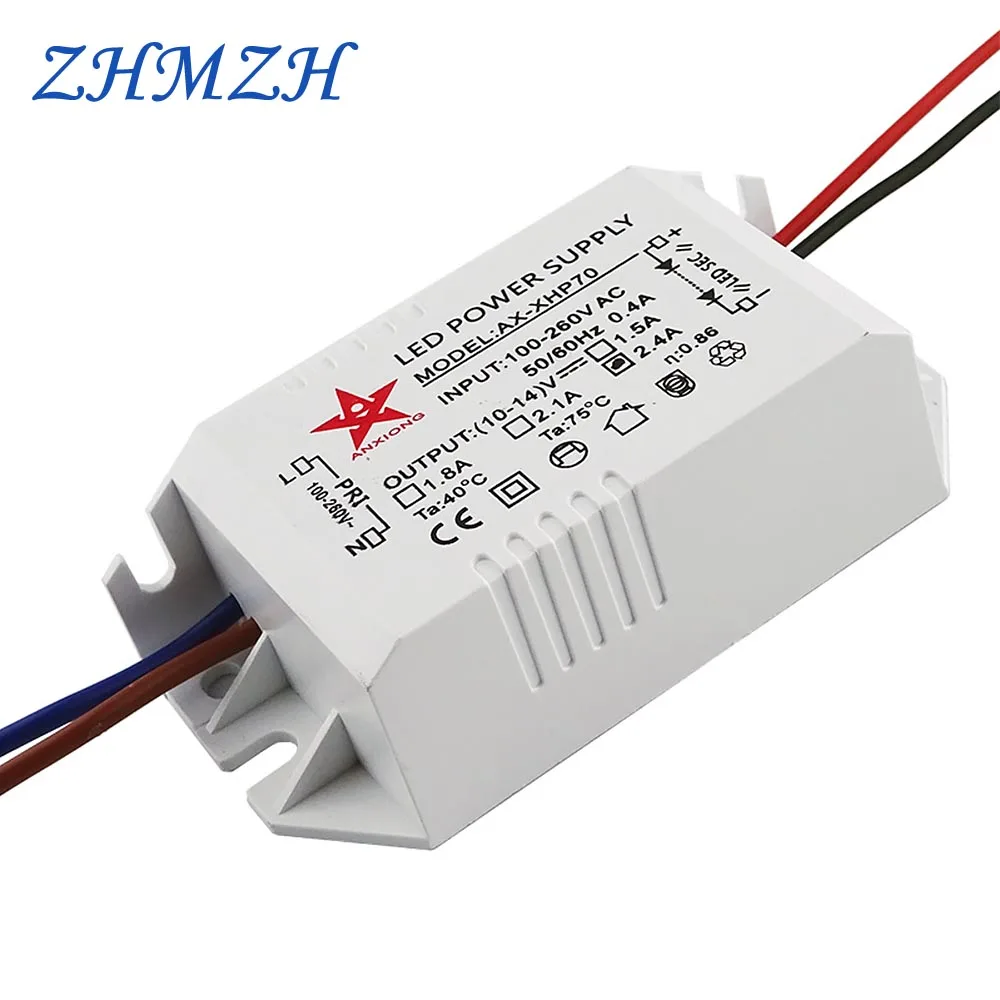 

ZHMZH LED Driver 1A 1.5A 2.1A 2.4A Power Supply For XHP Lamp Bead Pattern Lamp LED Projection Lamp AC100-260V To DC10-14V