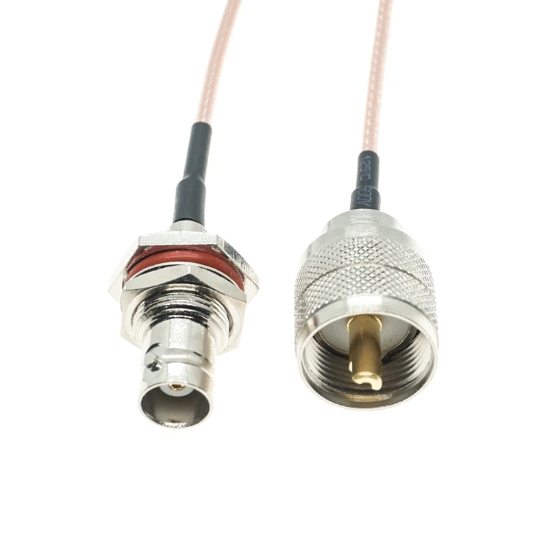 

BNC Female Nut Bulkhead To UHF Male PL259 Plug Jumper Coax pigtail RG316 Extension Cable