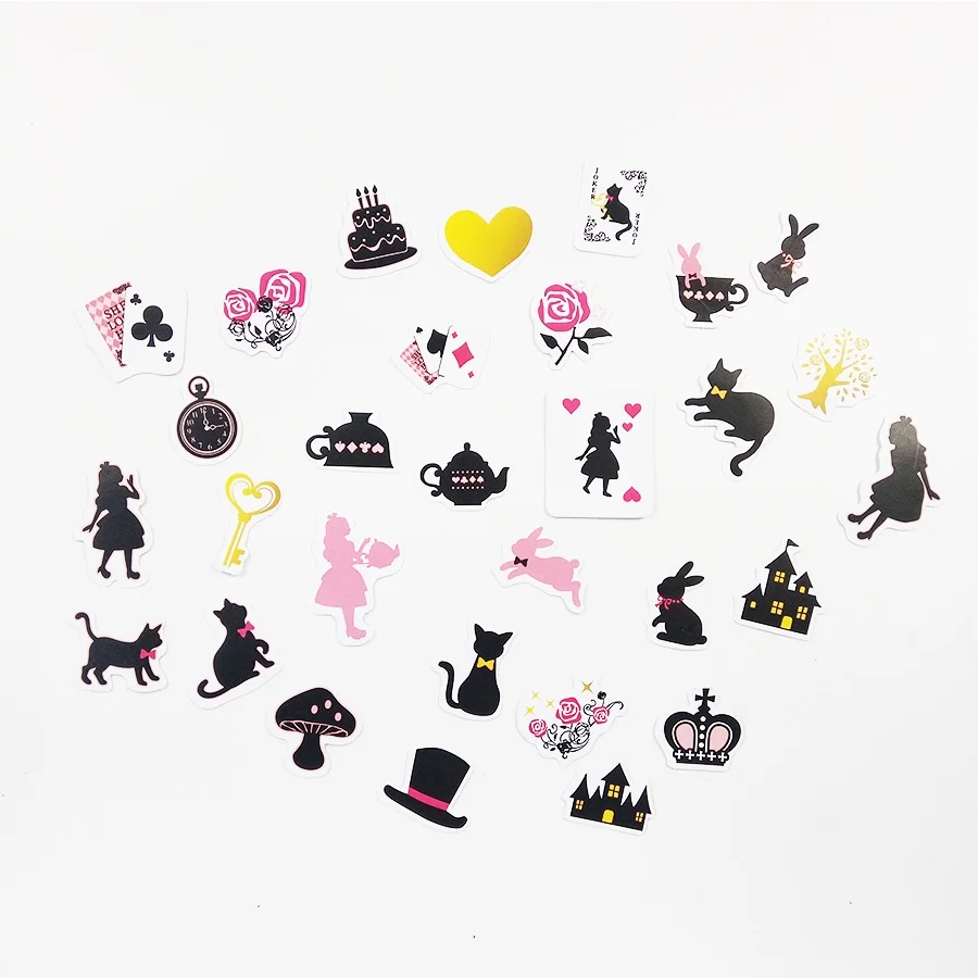 1 упак./лот черная кошка мини-бумажная наклейка украшение сделай сам для покера