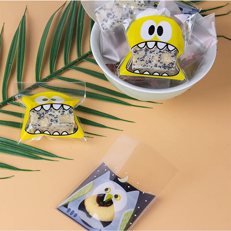 100 шт. мультяшный мешок для подарков упаковка свадебных печенья клейкая