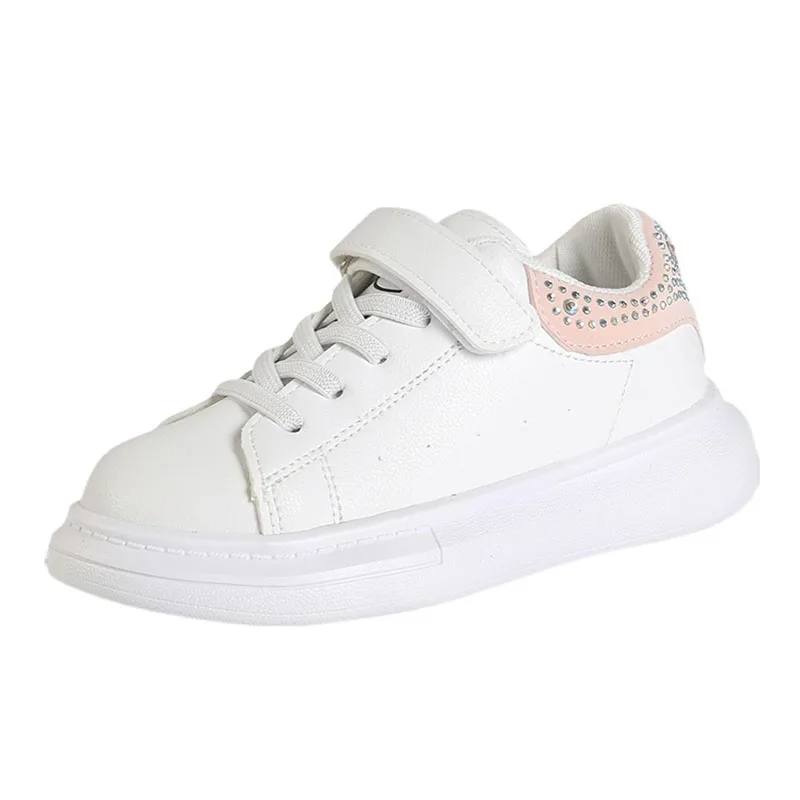 

CUZULLAA Autumn Kids Rhinestone Decoration Fashion Sneakers Sports Shoes For Children Girls Flat Casual Shoes Size 26-36
