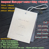 free shipping canvas linen cotton tag custom clothing pvc soft glue transparent litmus paper canvas string gourd pin mqq 50pcs