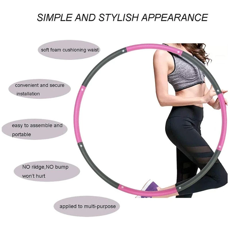 

Exercise Fitness Tool Thicker Foam Fitness Circle for Adults Kids, Sections Parts Assembled Detachable Adjustable