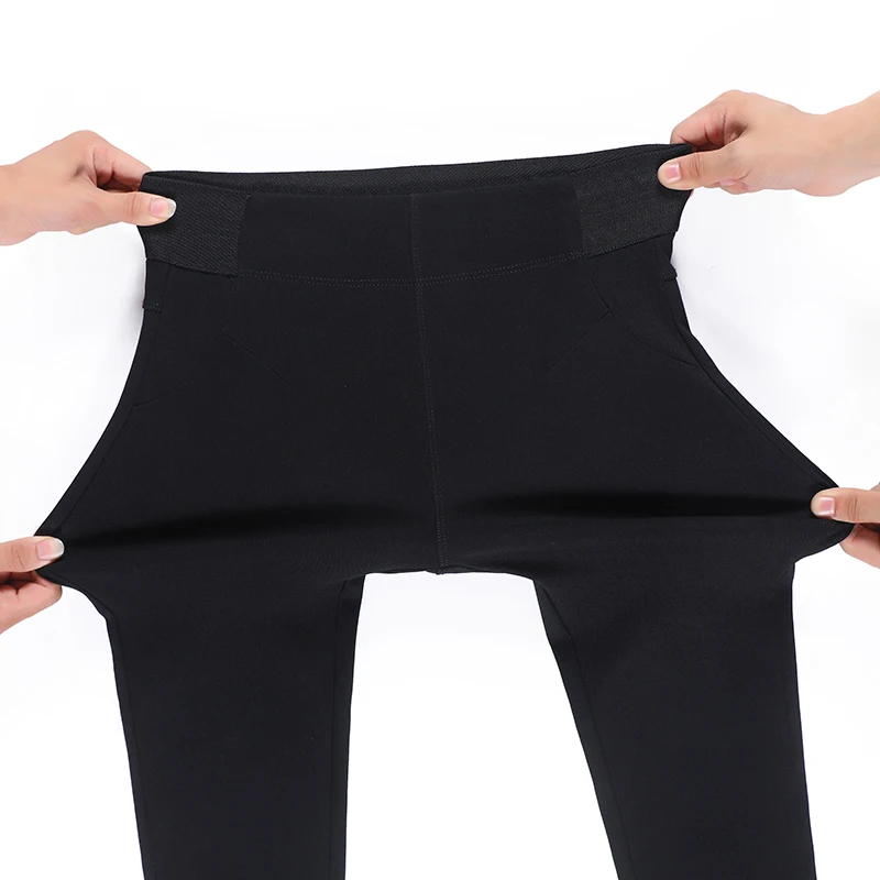 

SHINYMORA 2020 Black Solid Skinny Winter Thick Warm Pencil Pants Women Soft Warm Trousers Elastic Slim Casual Legging Female