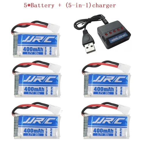 Зарядное устройство Lipo Батарея 3,7 v 400 мА/ч, 30C для JJRC H31/JJRC H43hw Дрон Li-Батарея JJRC H31 Lipo Батарея+(5in1) Кабель зарядного устройства 3/4/5 шт - Цвет: Зеленый