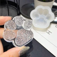mirror diamond cat claw epoxy silicone mold crystal cat claw key chain pendant jewelry casting making mould for resin