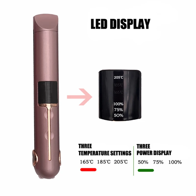 Беспроводной выпрямитель для волос с питанием банковская Блокировка Система