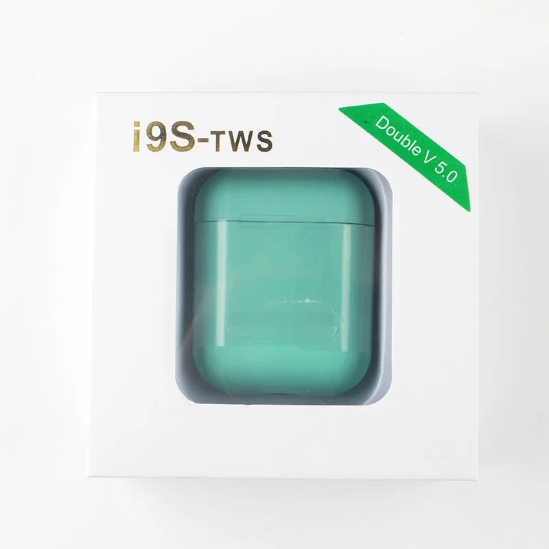 Цветные I9s TWS Близнецы наушники мини беспроводные Bluetooth наушники гарнитуры Стерео Наушники Беспроводные для IPhone samsung huawei - Цвет: Зеленый