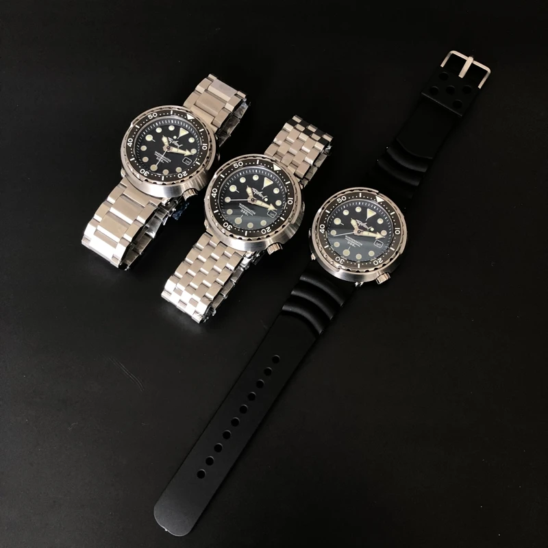 Сталь погружения Новый тунец консервированный 300 м Pro для дайвинга Часы