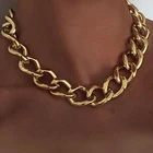 Женское Ожерелье с замком, золотистоесеребристое массивное ожерелье-чокер с толстым замком, аксессуар для вечеринки, Подарочная бижутерия, 2022
